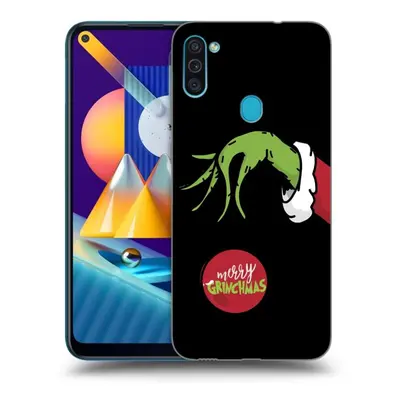 Fekete szilikon tok az alábbi mobiltelefonokra Samsung Galaxy M11 - Grinch