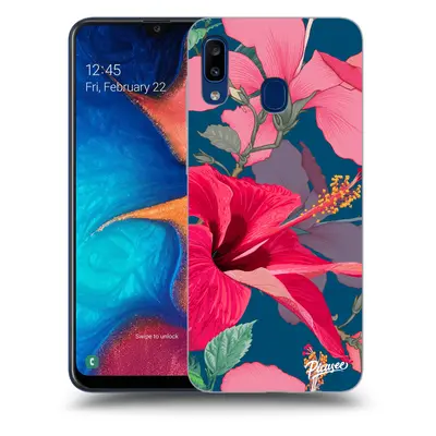 Átlátszó szilikon tok az alábbi mobiltelefonokra Samsung Galaxy A20e A202F - Hibiscus