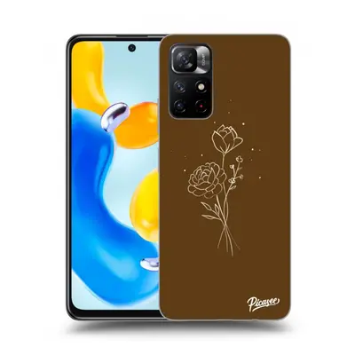 Átlátszó szilikon tok az alábbi mobiltelefonokra Xiaomi Redmi Note 11S 5G - Brown flowers