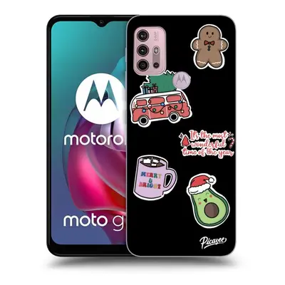 Fekete szilikon tok az alábbi mobiltelefonokra Motorola Moto G30 - Christmas Stickers