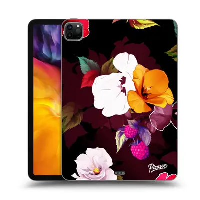 Fekete szilikon tok az alábbi táblagépre Apple iPad Pro 11" M2 (4.generace) - Flowers and Berrie