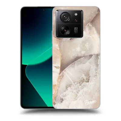 Átlátszó szilikon tok az alábbi mobiltelefonokra Xiaomi 13T Pro - Cream marble