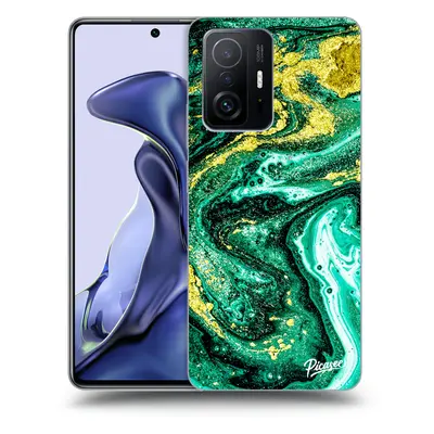 Fekete szilikon tok az alábbi mobiltelefonokra Xiaomi 11T - Green Gold