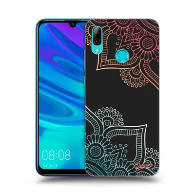 Fekete szilikon tok az alábbi mobiltelefonokra Huawei P Smart - Flowers pattern