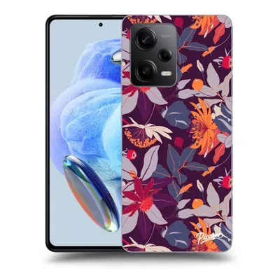 Fekete szilikon tok az alábbi mobiltelefonokra Xiaomi Redmi Note 5G - Purple Leaf