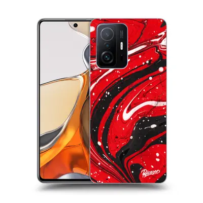 Fekete szilikon tok az alábbi mobiltelefonokra Xiaomi 11T Pro - Red black