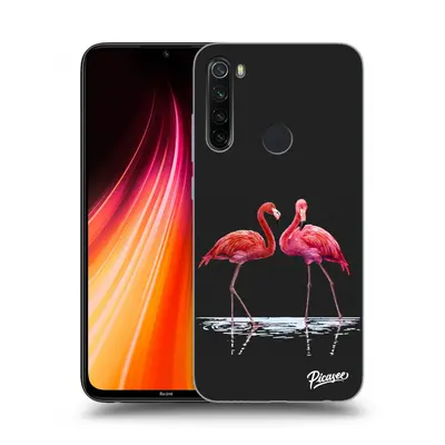 Fekete szilikon tok az alábbi mobiltelefonokra Xiaomi Redmi Note 8T - Flamingos couple