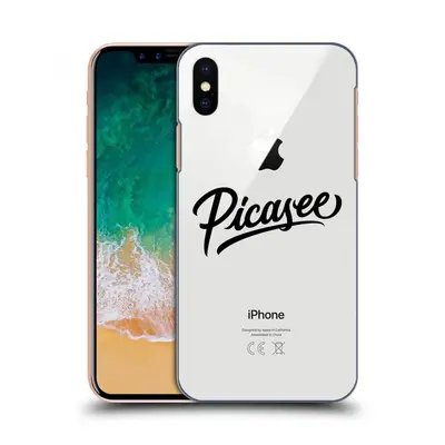 Átlátszó szilikon tok az alábbi mobiltelefonokra Apple iPhone X/XS - Picasee - black