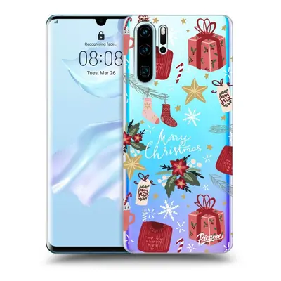 Átlátszó szilikon tok az alábbi mobiltelefonokra Huawei P30 Pro - Christmas