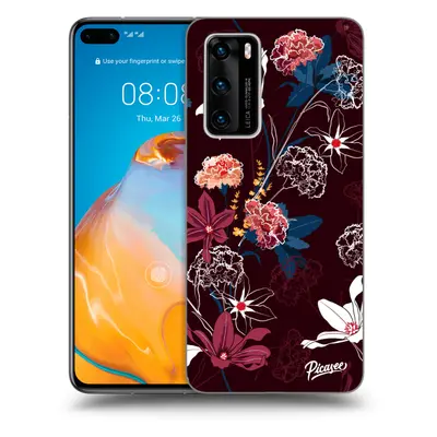 Fekete szilikon tok az alábbi mobiltelefonokra Huawei P40 - Dark Meadow