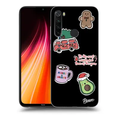 Fekete szilikon tok az alábbi mobiltelefonokra Xiaomi Redmi Note 8T - Christmas Stickers