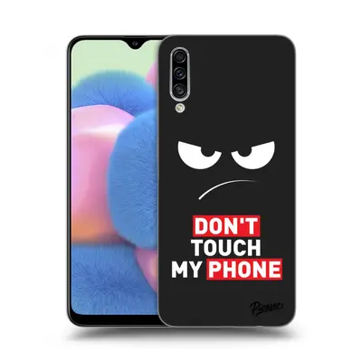 Fekete szilikon tok az alábbi mobiltelefonokra Samsung Galaxy A30s A307F - Angry Eyes - Transpar