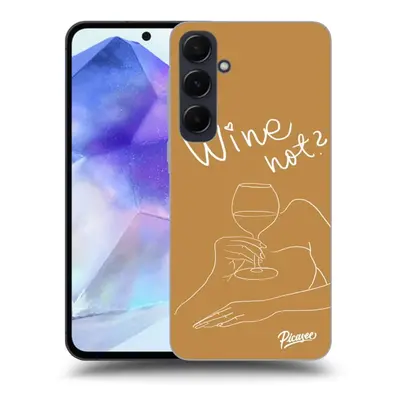 Fekete szilikon tok az alábbi mobiltelefonokra Samsung Galaxy A55 5G A556B - Wine not