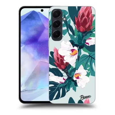 Fekete szilikon tok az alábbi mobiltelefonokra Samsung Galaxy A55 5G A556B - Rhododendron