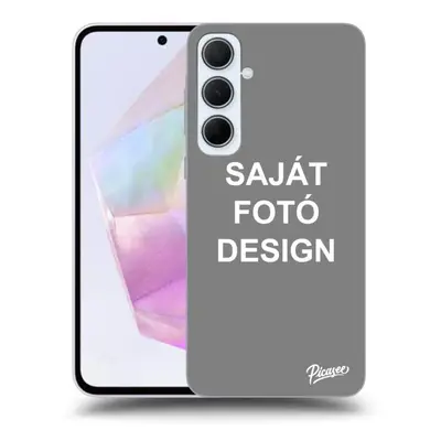 Fekete szilikon tok az alábbi mobiltelefonokra Samsung Galaxy A35 5G A356B - Saját fotó/motívum