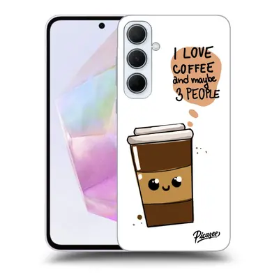 Fekete szilikon tok az alábbi mobiltelefonokra Samsung Galaxy A35 5G A356B - Cute coffee