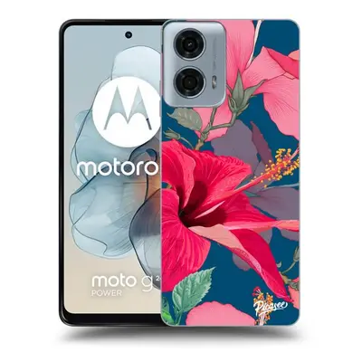 Fekete szilikon tok az alábbi mobiltelefonokra Motorola Moto G24 - Hibiscus