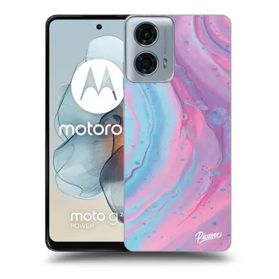 Fekete szilikon tok az alábbi mobiltelefonokra Motorola Moto G24 - Pink liquid