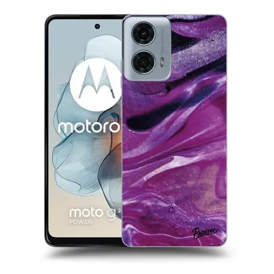 Fekete szilikon tok az alábbi mobiltelefonokra Motorola Moto G24 - Purple glitter