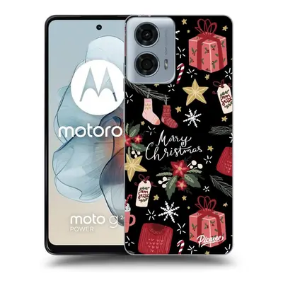 Fekete szilikon tok az alábbi mobiltelefonokra Motorola Moto G24 - Christmas