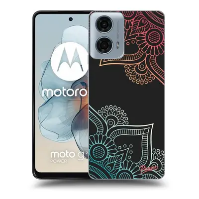 Fekete szilikon tok az alábbi mobiltelefonokra Motorola Moto G24 - Flowers pattern