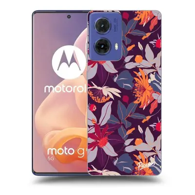 Fekete szilikon tok az alábbi mobiltelefonokra Motorola Moto G85 - Purple Leaf