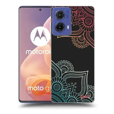 Fekete szilikon tok az alábbi mobiltelefonokra Motorola Moto G85 - Flowers pattern