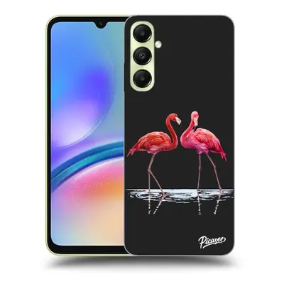 Fekete szilikon tok az alábbi mobiltelefonokra Samsung Galaxy A05s A057G - Flamingos couple