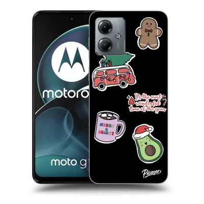 Fekete szilikon tok az alábbi mobiltelefonokra Motorola Moto G14 - Christmas Stickers